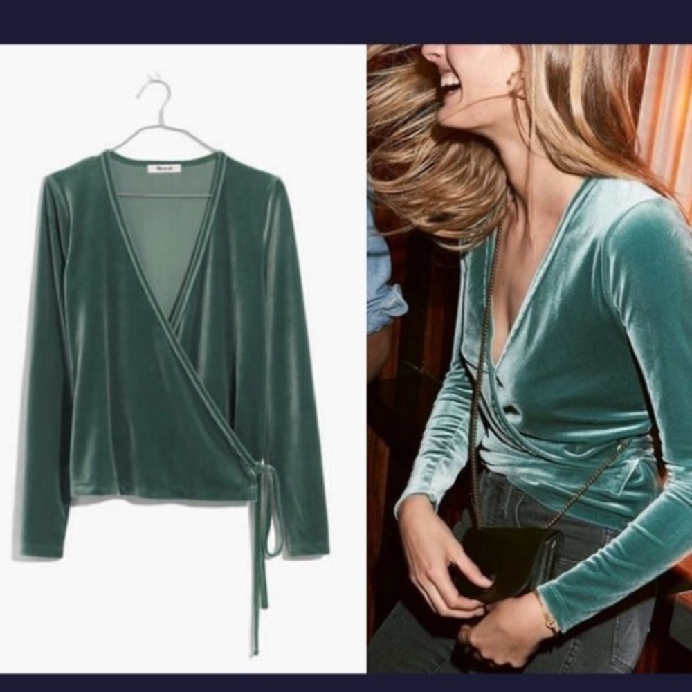 Madewell Velvet Ballet Wrap Top